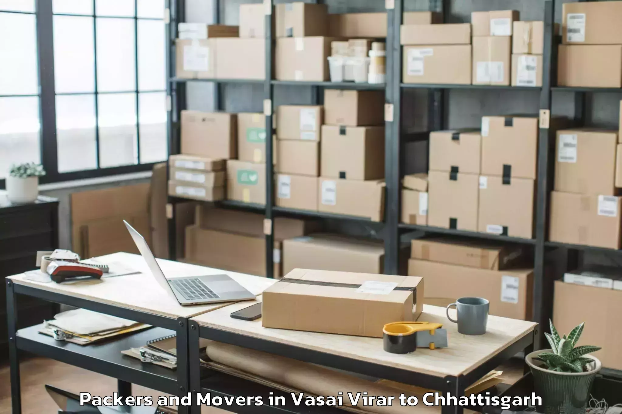 Comprehensive Vasai Virar to Rajnandgaon Packers And Movers